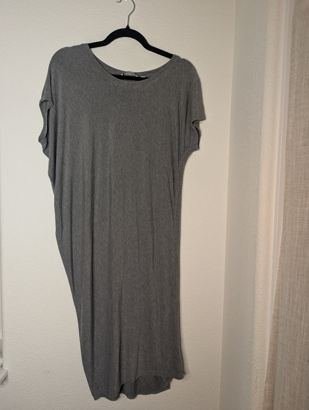 Athleta Womens Midi Jersey Knit Dress XS Gray Casual Athleisure Soft Travel Chic